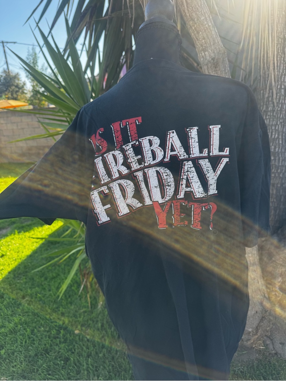 Next Level Apparel Black Graphic Crewneck Sweatshirt with White & Red Print